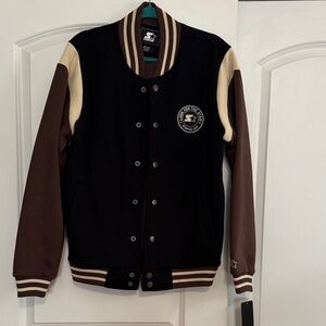 STARTER Black and Brown Varsity Jacket